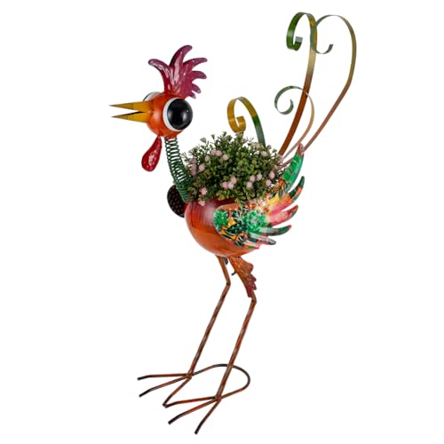 Ahorra 40% en maceta decorativa de gallo de metal para jardín