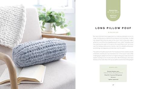 Get Started in Finger Knitting: Patterns and Instructions for Making Chunky Blankets, Cozy Pillows, and Cute Stuffies by Hand - Image 5