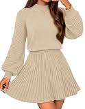 MEROKEETY Womens Fall Dress 2 Piece Outfits Mini Skirt Set, ...