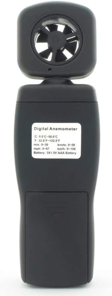 Anemometer Handheld, Digital LCD Backlight Wind Speed Meter Gauge, Air Flow Velocity Measurement Thermometer for Measuring Wind Speed