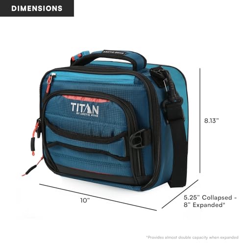 Image of Titan High Performance Fridge Cold Expandable Insulated Lunch Box - Blue