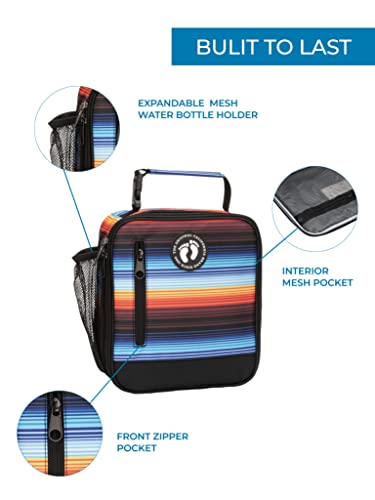 Hang Ten Basic Insulated Lunch Bag For Work, Thermal Reusable Office Lunch Box For Men, Women (Summer Sunset Stripes) #TOP3