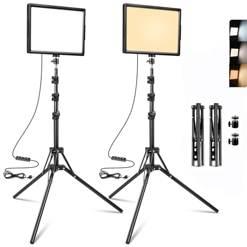 Kit éclairage photographe LED bicolore 2800-6500K à intensité variable USB