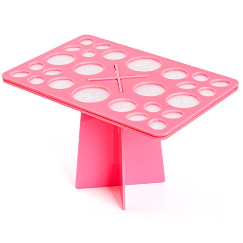 Matto Collapsible Air Drying Makeup Brushes Tree Tower Rack - 26 Holes Mix Size Makeup Brush Tree Holder Organizing Cosmetic Tool Holder (Black)