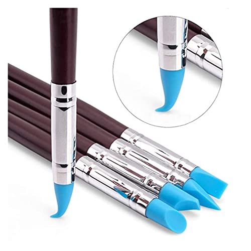 Multifunctioneel Nagelkunst aardewerk embossing klei gereedschap for aardewerk ambachtelijke kunst siliconen borstels Diy Aardewerk klei tool voor kleiaardewerk, doe-het-zelf (Color : Dark Khaki) - Image 6