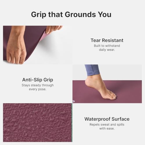 Image of Cult Aroma Infused TPE Yoga Mat 6 mm Anti Skid Non Slip Exercise Mat with Carry Bag for Yoga Workout Gym Wine