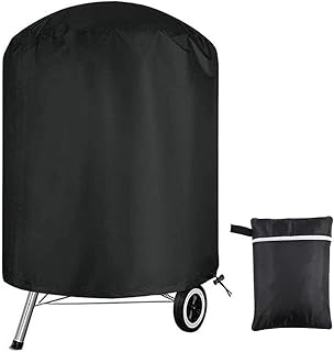 Copertura Barbecue Rotondo, Copertura BBQ, Copertura Barbecue, Telo Copri Barbecue per BBQ Grill Impermeabile all'Aperto Tessuto Oxford 210D, Antivento, Antipolvere,Resistente ai Raggi UV (61x70 cm)