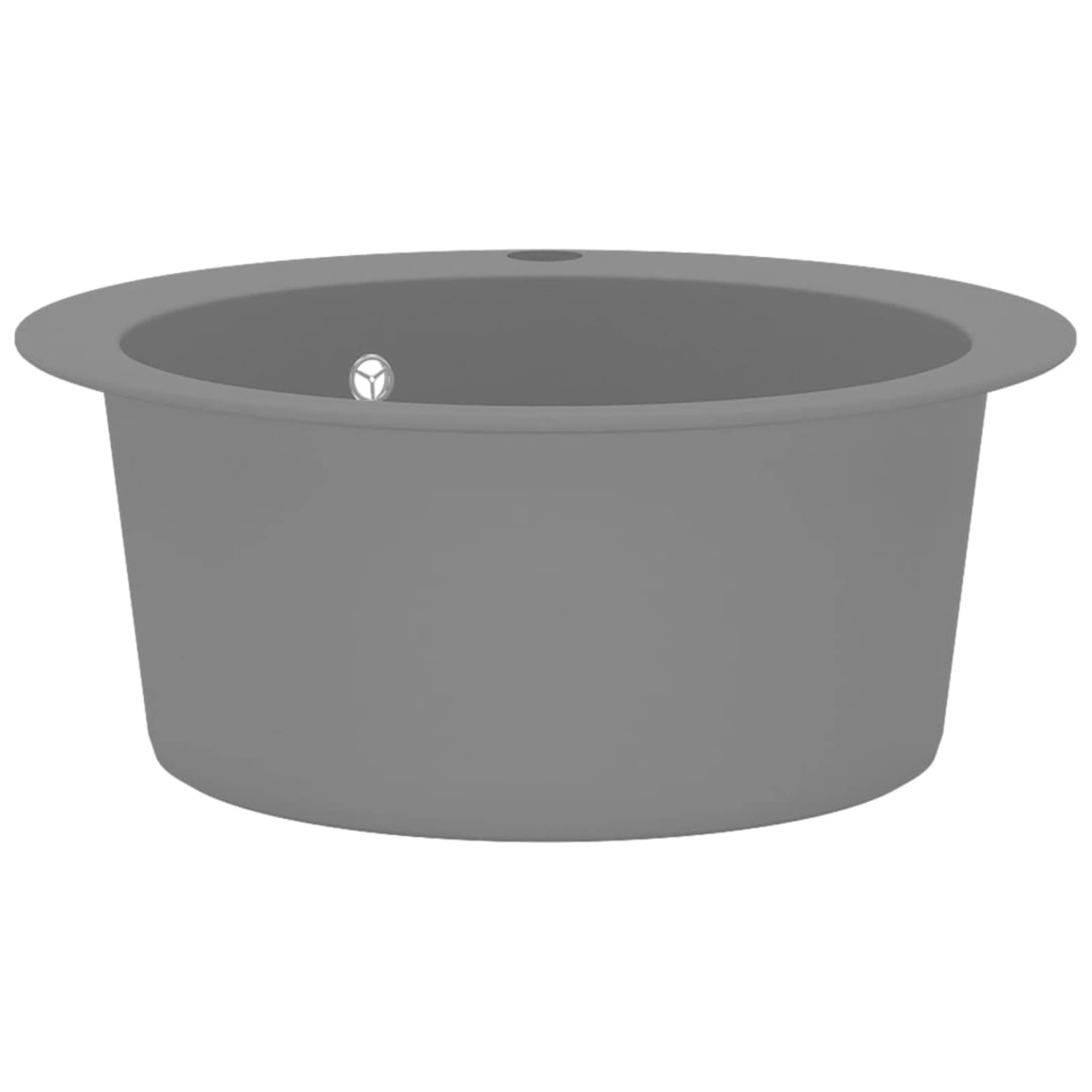 JUDYY Fregadero de Cocina de Granito con un Seno, Mueble Pila Lavadero, Pila Fregadero Cocina, Fregadero sobre Encimera, Fregadero Baño Encimera, Picas De Cocina, Redondo Gris