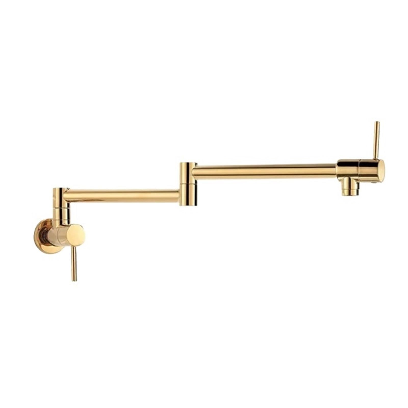 Ewsdsfs Golden A Folding Single Kitchen Faucet Sink Pot Filler Cold Water Wall Mount Tap Brass Faucets Chrome Brushed Nickel Oil Rubbed(Golden A)