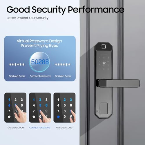Serrure de porte intelligente à empreinte digitale et code pour porte 35-50mm