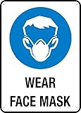 BFYKLN Wear Face Mask Sign - Ink Printed, Aluminum 8x12 Inch - Indoor Outdoor Home Business Sign
