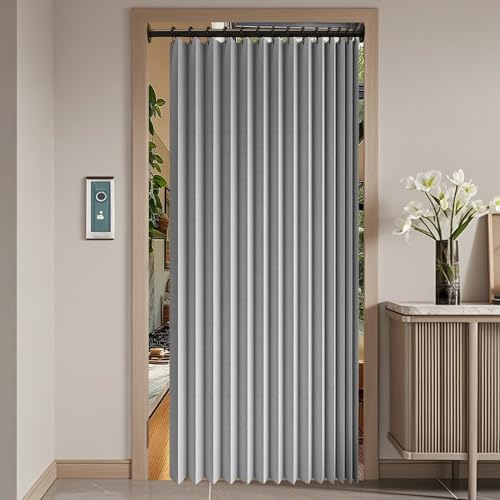 Rideau séparateur de pièce haut de gamme imperméable à œillets gris - 2