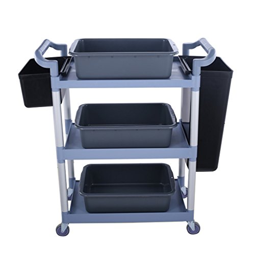 QY- Trolley - 3 Layers Collecting Car Plastic Bowling Cart Trolley Restaurant Mobile Rack Delivery Car Cart Trolley Serving Cart (Size : 86 * 42 * 91cm)