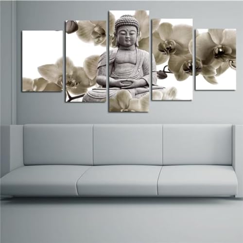 Broderie Diamant Grand Format Jqynn - Kit Complet 5 Pièces Maison Décoration Murale