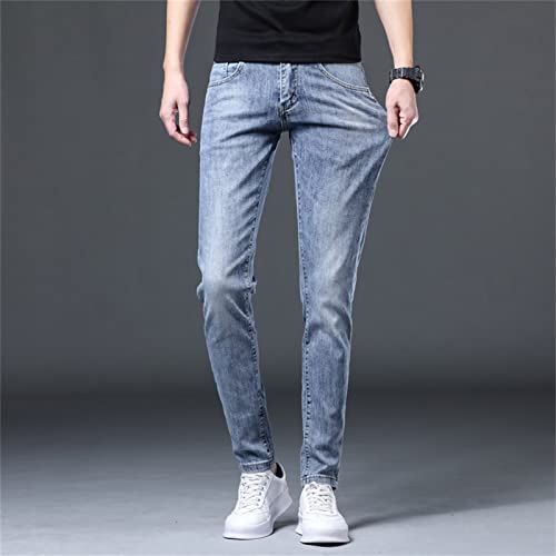 Men's Skinny Slim Fit Stretch Jeans Stylish Washed Tapered Leg Denim Pants Classic Vintage Pencil Jean Trousers4