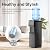 Tehanld Top Loading Water Cooler Dispenser Hot Cold & Cool Water Dispenser for 3 or 5 Gallon Bottles, Child Safety Lock, Simple Quite Design, Ideal for Home, Office, Living Room, Space Black