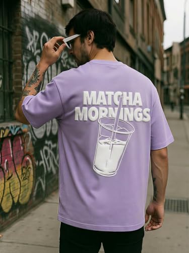Image of TOXA Men's Pure Cotton Oversized Fit Tshirt | Oversized Baggy Fit Tee with Drop Shoulder | Cool and Stylish Graphic Printed Design Half Sleeve T-Shirt (Available Sizes: S to 2XL)