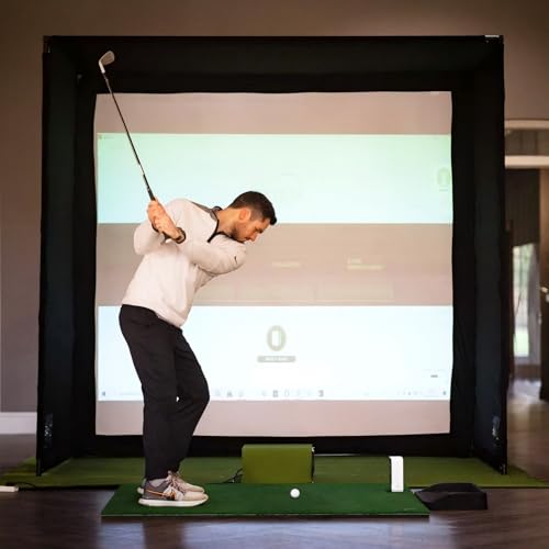 Tragbarer Golf-Simulator für Schaukeltraining, Indoor- und Outdoor-Übungen, Projektor-Leinwandzelt, geeignet für alle Fähigkeitsstufen