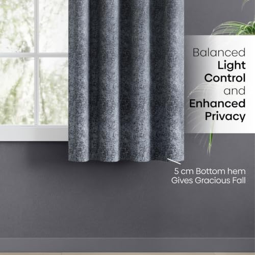 Image of haus & kinder Metallic Blackout Jacquard Window Curtain 5 Feet Long Pack of 1 | 100% Room Darkening Luxe Metallic Teal 130 x 152 cm