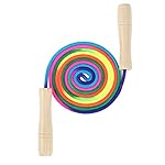 Jump Rope Kids, 8.5ft Adjustable Cotton Skipping Rope with Wooden Handle for Boys and Girls Fitness Outdoor Exercise (Rainbow color) - Image 4