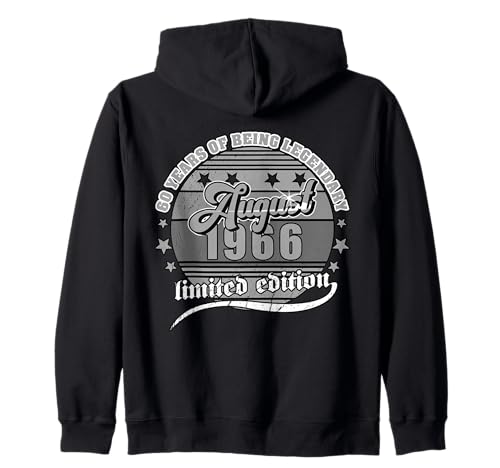60 cumpleaños Agosto 1966 Vendimia 60 años Legendary Sudadera con Capucha