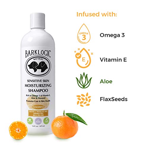 Barklogic Sensitive Skin Moisturizing Shampoo, Tangerine, 16 Fl Oz -No Parabens, No Phthalates, No Sulfates, No Dea & Peg - W/Omega 3 And Vitamin E To Soothe Dry Skin - Naturally Derived, Vegan #TOP3
