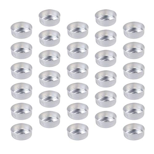 VILLCASE Aluminum Tea Light Tins, 200pcs Can Scented Candle Making Container Empty Case Candle Wicks for Candle DIY Making Silver