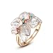 Yoursfs Austrian Crystal Enamel Flower ring For women Rose Gold Color Wedding Jewelry Women's rings