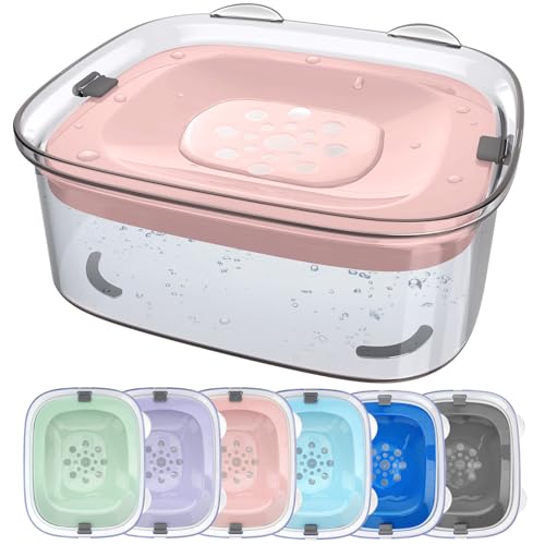 AONKEY 3L Dog Water Bowl No Spill, 101oz Large Spill Proof Dog Bowl Reduce Refill, Anti Splash No Mess Dispenser Dripless Slow Drinking Water Bowl for Sloppy Messy Drinkers (Pink) by AONKEY - Used condition - US$19.48