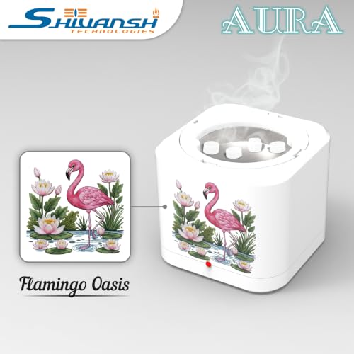 Image of Shivansh Technology Incense Holder Electric Kapoor Dani Camphor Diffuser Burner for Home | Karpuram Bakhoor Oud Aroma Oil & Dhoop Machine | Essential Oil Diffuser for Home (White) (Flamingo Oasis)