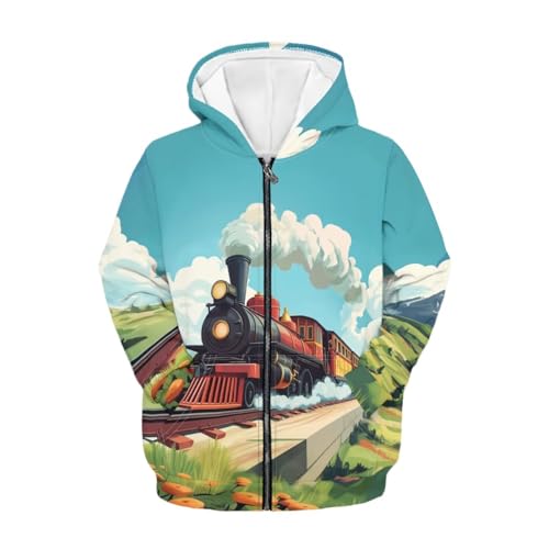 Cozeyat Kids Softy Hoodie Zip Up for Boys Girls,Long Sleeves Sweatshirts Coat with Pocket,Size S-XL