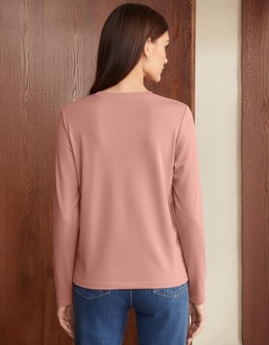 Image of JUNEBERRY Pure Cotton Round Neck Regular Fit Core Fashion Solid Full Sleeve T-Shirt for Women & Girls (Colors: Black, Cork, Green, Navy, Swanwhite & White)