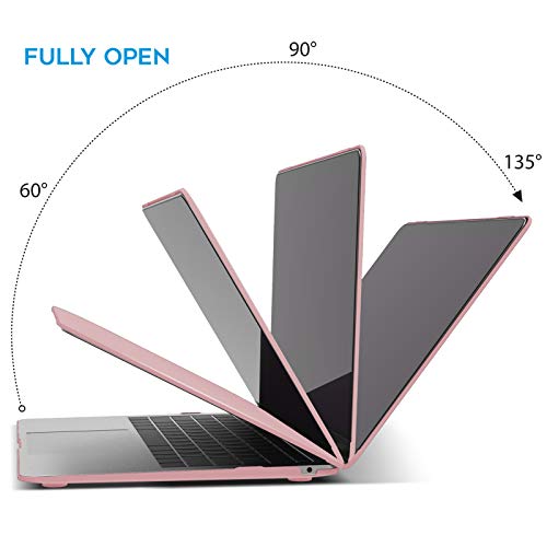 IBENZER Compatible with New MacBook Air 13 inch Case 2022 2021 2020 M1 A2337 A2179 A1932, Plastic Hard Shell Case with Keyboard Cover for Mac Retina Display with Touch ID, Rose Quartz, MMA-T13RQ+1
