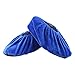 Yicare Lot de 2 paires de couvre-chaussures lavables et réutilisables en flanelle, antidérapantes, pour laboratoire, salles d'ordinateur et usage quotidien (bleu, rouge)