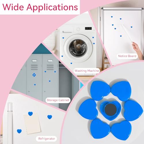 ZDZBLX Fridge Magnets, 30 Pack Strong Magnet, Mini Cute Heart-Shaped Blue Magnets for Whiteboard Notice Board, Crafts - Image 4