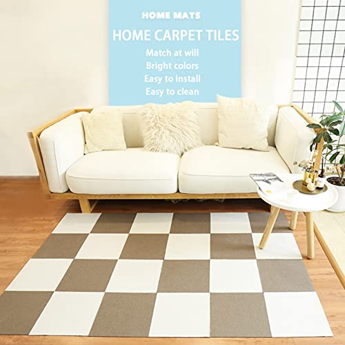 9Pcs Peel And Stick Carpet Tiles,Imitation Linen Self Adhesive Carpet,12" X 12" Easy To Install Carpet Floor Tile,Thin And Light Weight Multi-Purpose Area Rugs - 9 Tiles/8.7 Sq Ft,Blue #TOP1