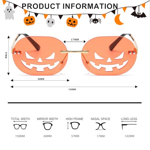 Halloween Pumpkin Sunglasses for Women Men - Halloween Accessories Pumpkin Glasses for Costume Party Prom Cosplay3