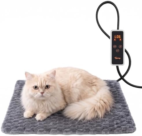 Toozey Heizmatte Katze Hund, Heizdecke, 6 Heizstufen und 6 Timer,...