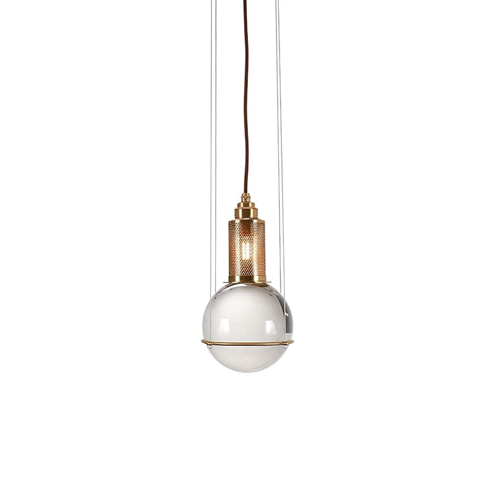 Lámpara colgante de vidrio con forma de globo mini candelabro nórdico de una cabeza transparente