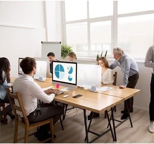 Panneau de séparation de bureau en acrylique avec clip – Cloison d'intimité pour salles de classe et bureaux, écran d'étude, séparateur d'espace de travail, panneau acoustique