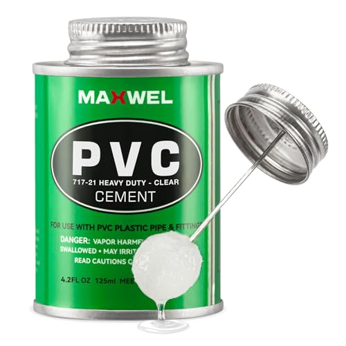 PVC Cement Pipe Glue – Fast Dry Plumbing Solvent Weld Waterproof Clear Finish for PVC Pipe, Vinyl...