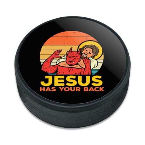 GRAPHICS & MORE Jesus Has Your Back Ice Hockey Puck