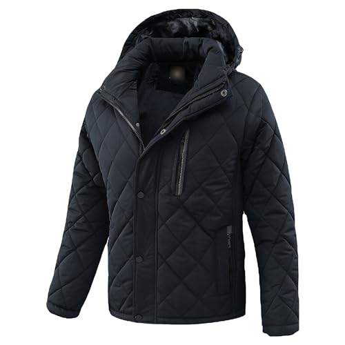 Veste d'hiver pour hommes veste imperméable en coton lavé avec chapeau