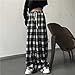 GGOOB Grunge/Goth/Alt Plaid Pants for Women, Black, X-Large