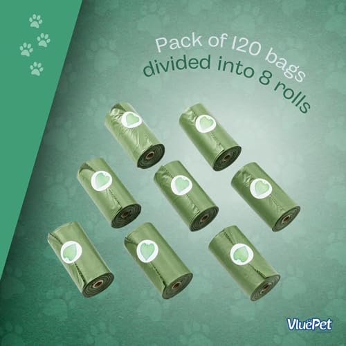 Image of Biodegradable Dog Waste Bags | Unscented, Highly Flexible, Non-Toxic, Leak Proof Pet Poop Bags | 120 Count with Free Dispenser
