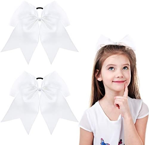 JUMBO Cheer Bow Ponytail Holder For Teens & Big Girls - Large Hair Bow, USA Sports Theme, Multicolor 8 thumbnail image