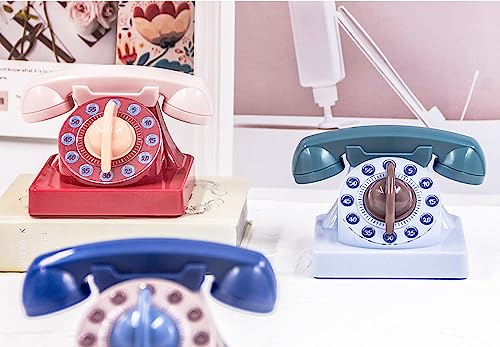 Ranvi Cute Telephone Mechanical Timer Kids Time Manager for Cooking Home, Classroom, Study, Daily (Blue) - Image 3