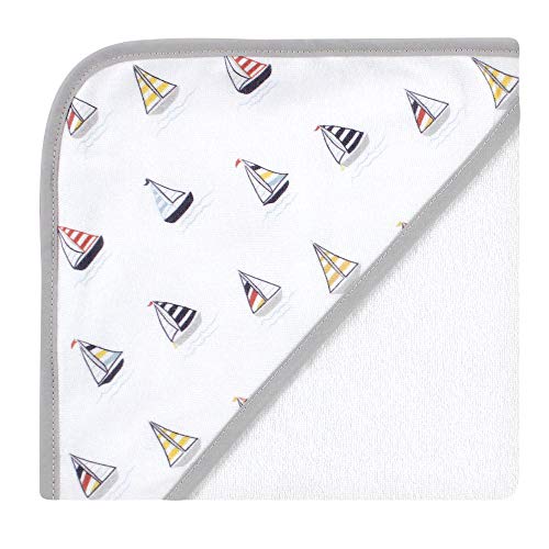 Image of Hudson Baby Unisex Baby Cotton Rich Hooded Towels, Captain, One Size