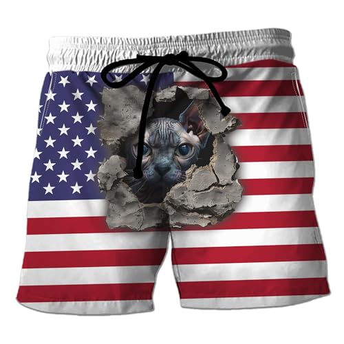 Sport trunks impression drapeau américain short de bain homme