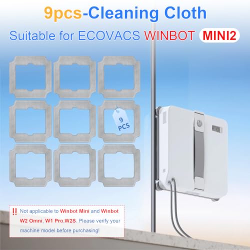 Image of Cleaning Rag for Ecovacs Winbot MINI2 Window Cleaner Robot, Winbot MINI2 Accessories 9 Pcs Cleaning Rag